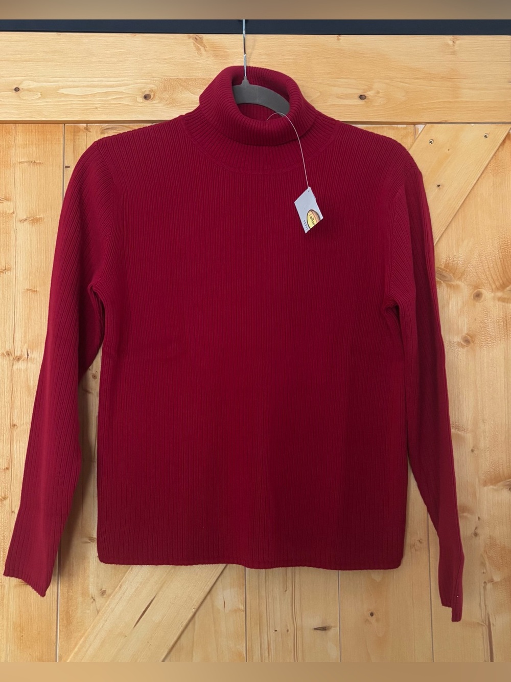NWT‎ Talbots Petites Red Ribbed Turtleneck Sweater Cotton Size Petite Small